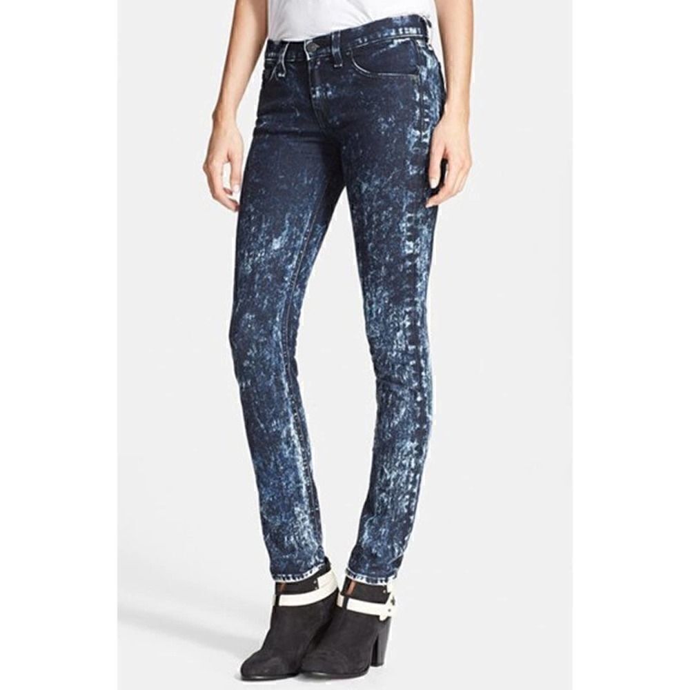 rag & bone The Skinny Acid Wash Jeans 25